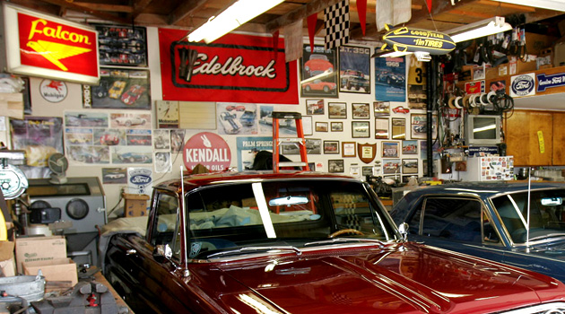 vintage themed garage