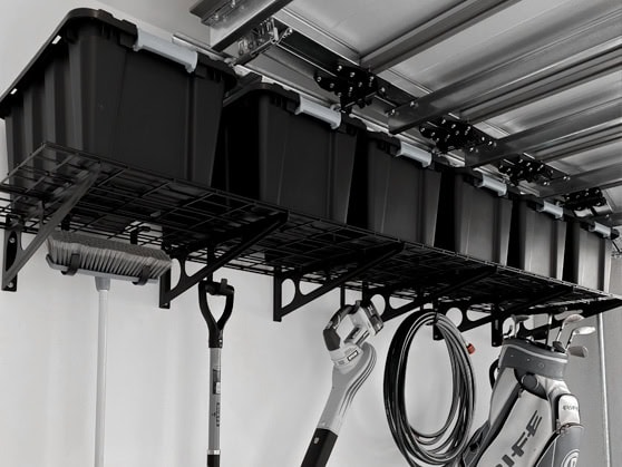 garage shelving baskets and hooks